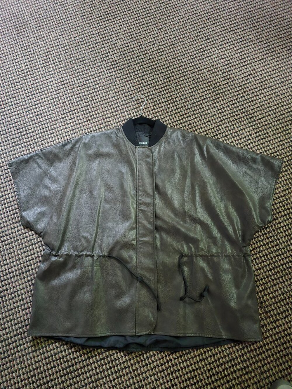 Desigual Leather-Effect Poncho